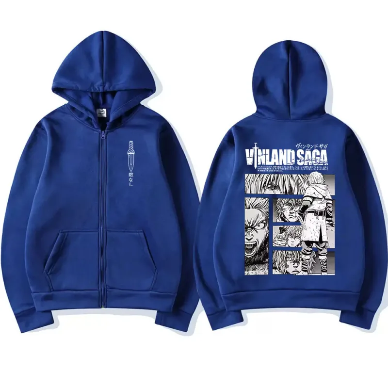 Anime Vinland Saga Zipper Hoodies Manga Thorfinn Karlsefni Men's Women Clothing Zip Up Sweatshirts Harajuku Oversized Pullovers — image 5