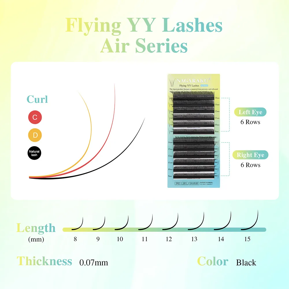 Flying YY Fox Eye Lashes Y Shape Eyelash Extensions Blød Natural Premade Volume Fans Bundle Eyelashes Makeup — image 4