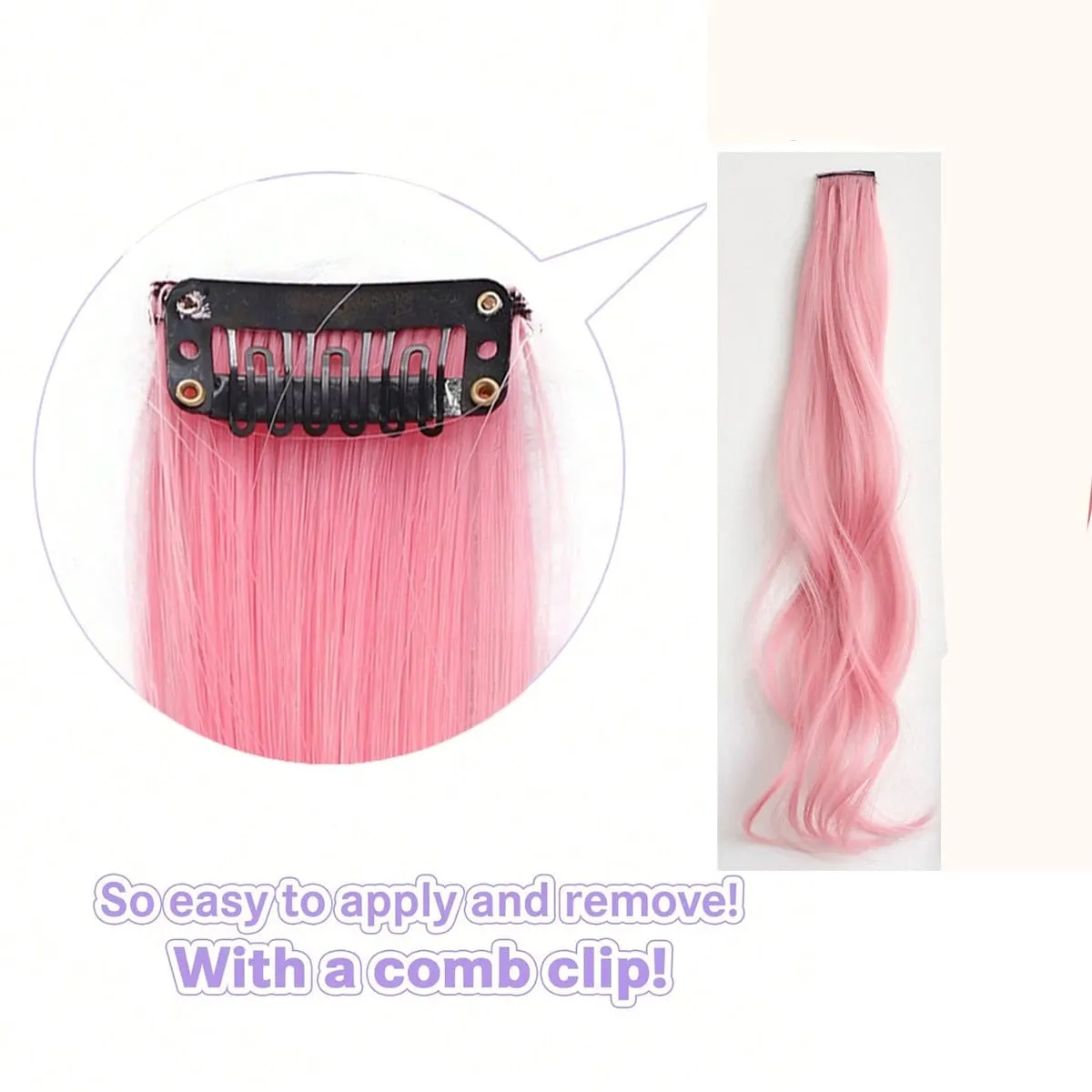 Color synthetic highlighting curly hair extension piece wig woman hanging ear dyeing pair heat-resistant wig piece — image 3