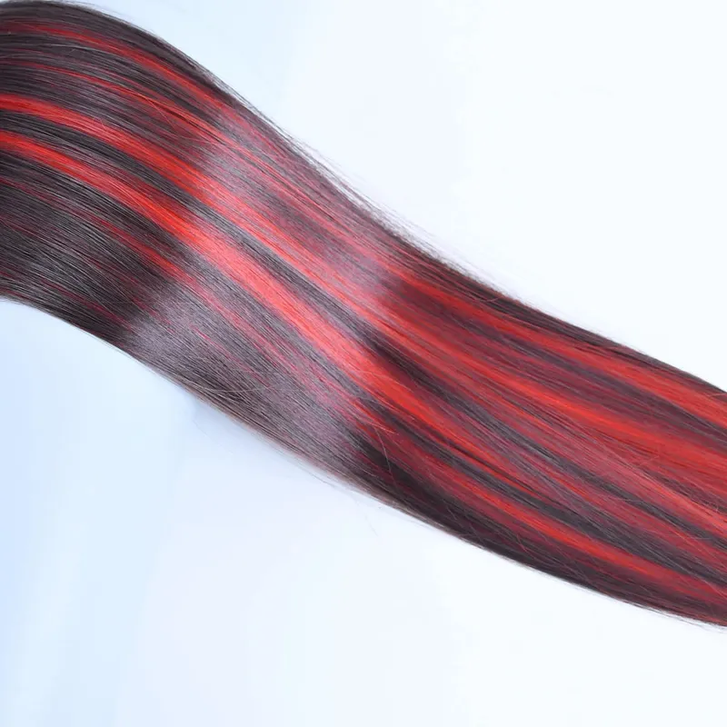 Jeedou Clip-in Hair Extension 5Clips One Piece Straight Synthetic Hairpiece Blue Brown Green Red Highlighted Piano Color — image 13
