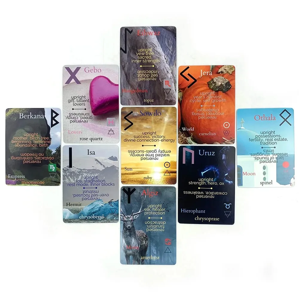 New Ancient Wisdom Runes Deck A 25 Precious Oracle Cards For Inspire Your Life and Destiny Game Cards Meditation & Party Games — image 5