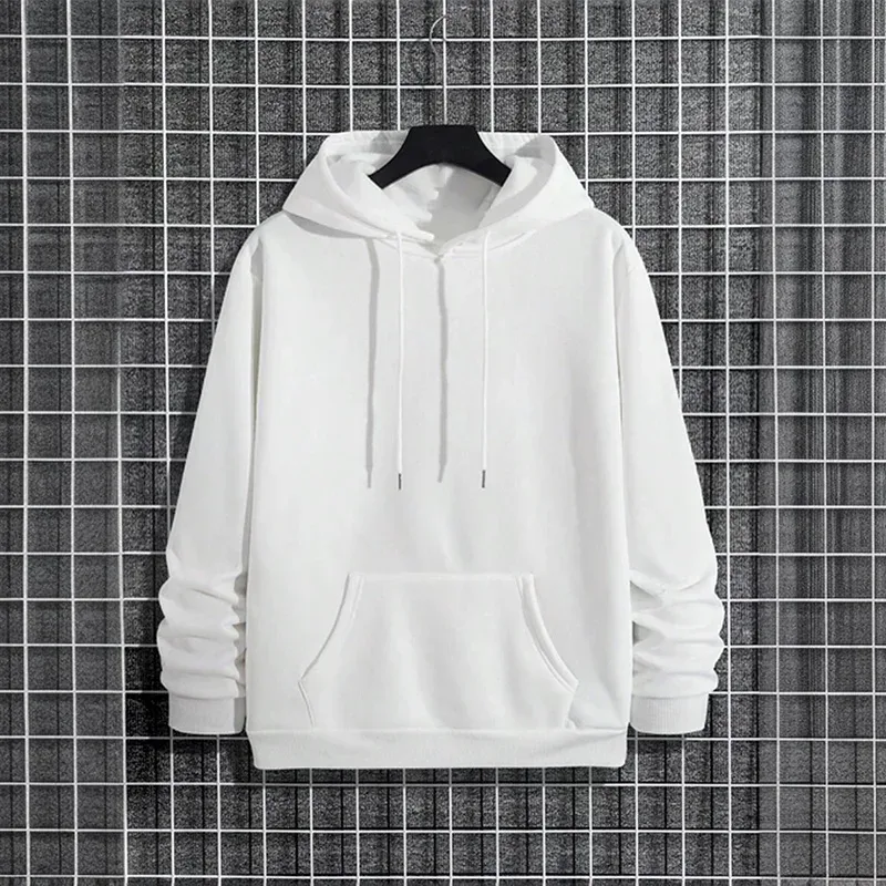 2025 Fall/winter New Arrival Men's Hoodie High Quality Solid Color Hooded Sweatshirt Male Home Outdoor Casual Fashion Pullover