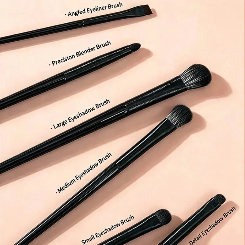 Eye Makeup Brush Set 6 Pcs Professional Blending Eyeshadow Makeup Brushes for Concealer Eyebrows Eyeliner Soft Hairs & Wood Ha — image 5