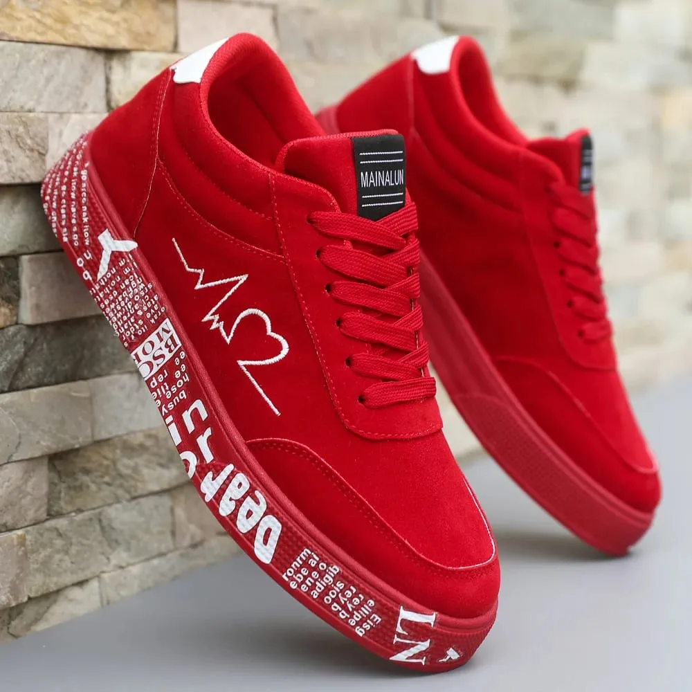 Men's lightweight casual sneakers. Everyday outdoor running and skate shoes for men. Colors: black and red. Sizes: 39 to 48. — image 2