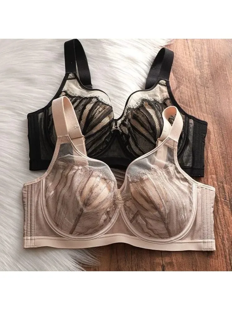 Wireless Push Up Bra for Large Bust Adjustable Comfort Fit Lace Bralette Prevent Sagging & Enhance Shape Seamless Design — image 1