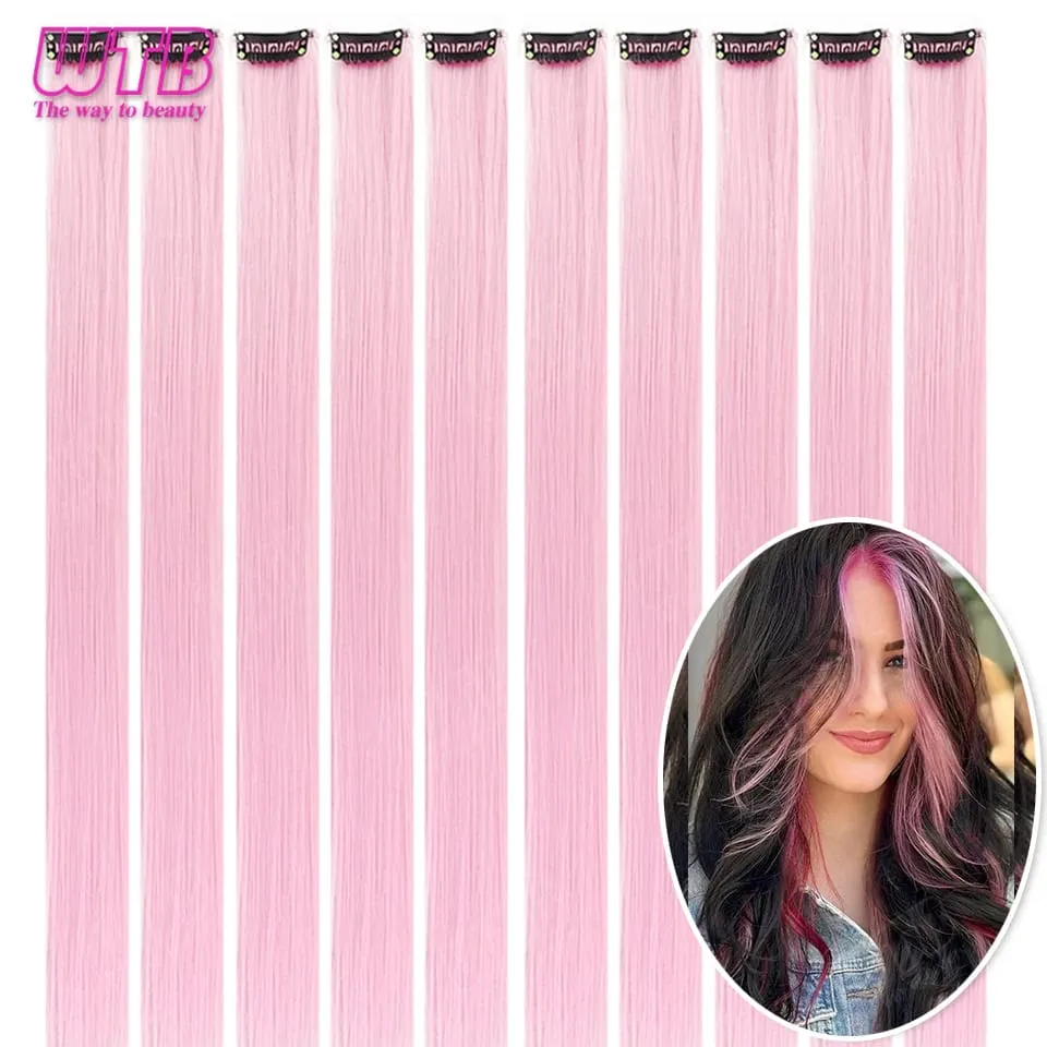 10 PCS Colored Synthetic Hair Extension Wigs for Women BB Clip Style Straight Hair Extension Wigs Suitable for Holiday Events — image 10