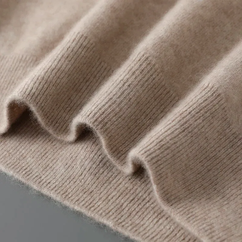 DjzDsm Autumn Winter Men's Sweater 100% Merino Wool Thick Hooded Pullover Soft Knitwear Casual Comfort Wool Clothing Tops