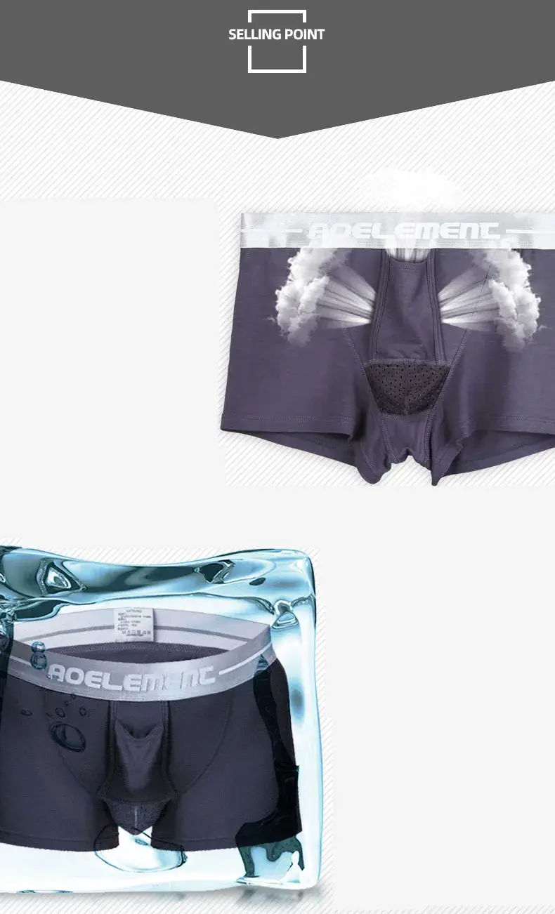 Men's Boxer Shorts Breathable Underwear Soft Viscose Boxers Man Solid Panties Ropa Bullet Separation Pouch Male Underpants L-XXL — image 4