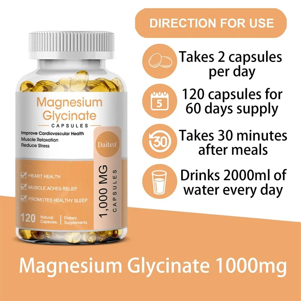 Supplément de glycinate de magnésium avec vitamines pour favoriser un sommeil naturel, réduire le stress et l'anxiété et soutenir la santé des os — image 6