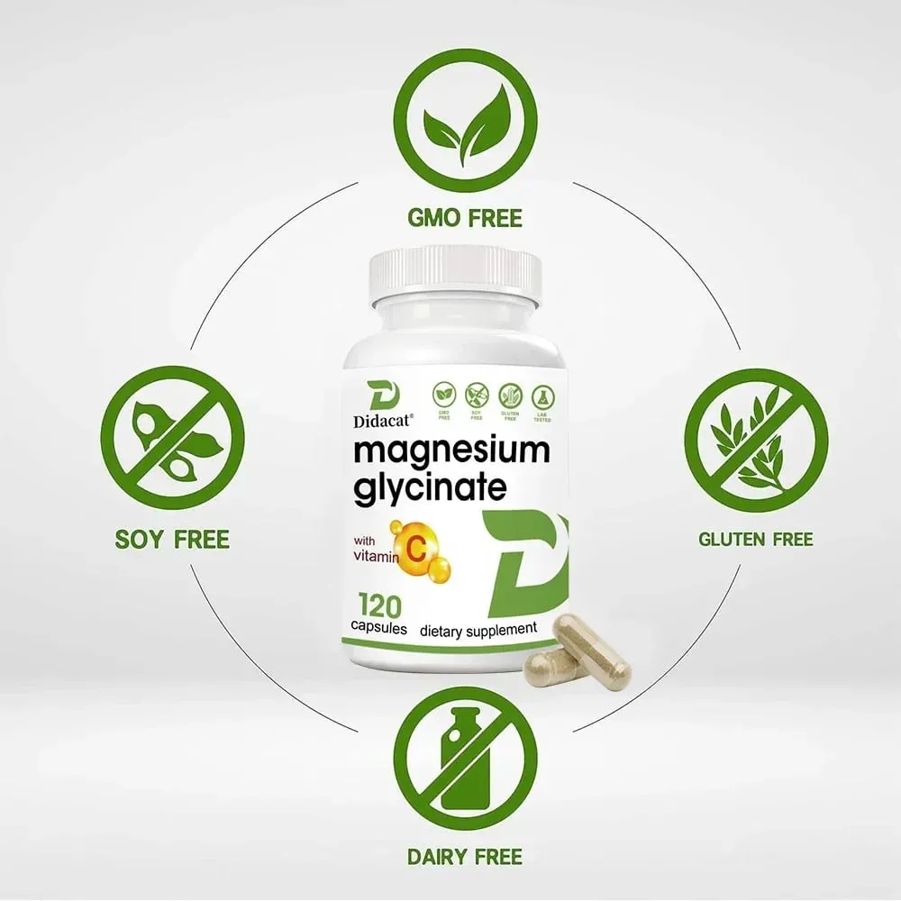 Magnesium Glycinate 1000 Mg 120 Veggie Capsules - Highly Purified Trace Mineral for Muscle Joint Heart and Digestive Health — image 6