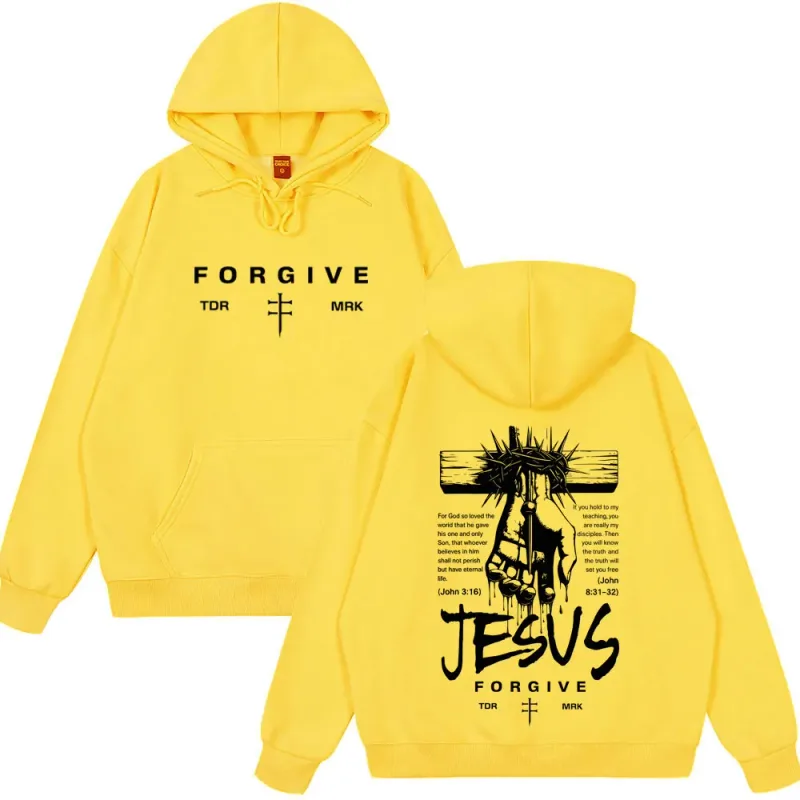 Jesus Forgive Fashion Graphic Hoodie Men Women Vintage Clothing Pullover Winter Long Sleeves Loose Casual Oversized Sweatshirts — image 12
