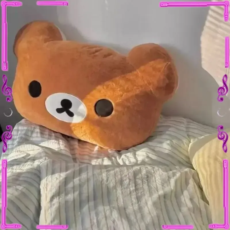 44cm Cute Rilakkuma Plush Toy Back Support Detachable Cover Bedside Large Pillow Comforter Washable Sleeping Pillow Gifts — image 2