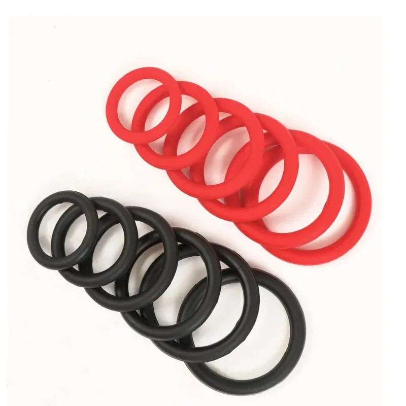 New 6pcs Silicone Penis Ring Ejaculation Delay Cock Rings Dick Erection Cockring Male Chastity Adult Sex Toys for Men — image 6