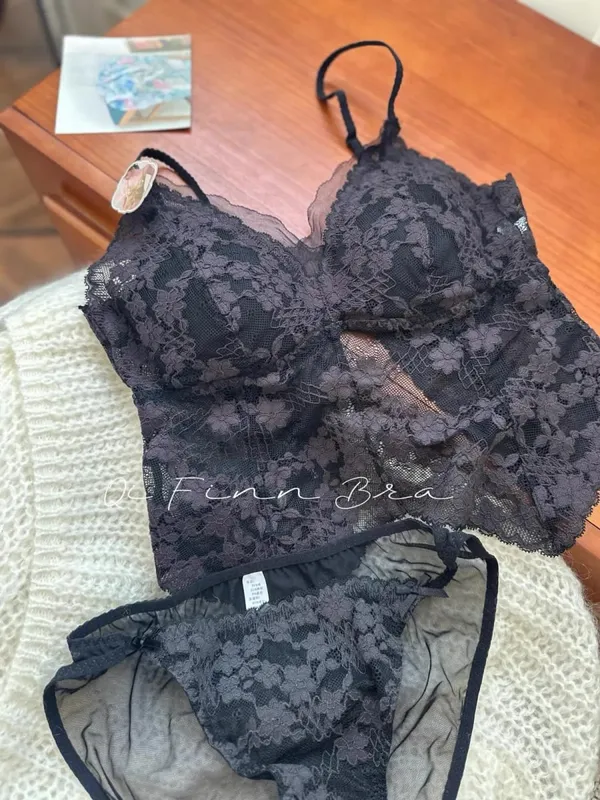 Sexy French Lace Halter Bra for Summer Wireless Crinkle Free Bralette for Small Bust Beautiful Back Lingerie Set S-XL MOYISU BC — image 10