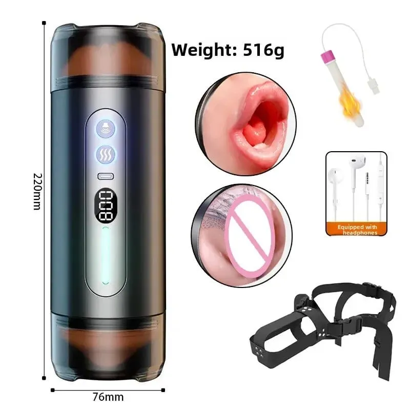 Automatic Male Double-Headed Penetration Realistic Channel Vibrating Deep Throat Vagina Voice Pocket Pussy Sex Toy Supplies 18+ — image 9
