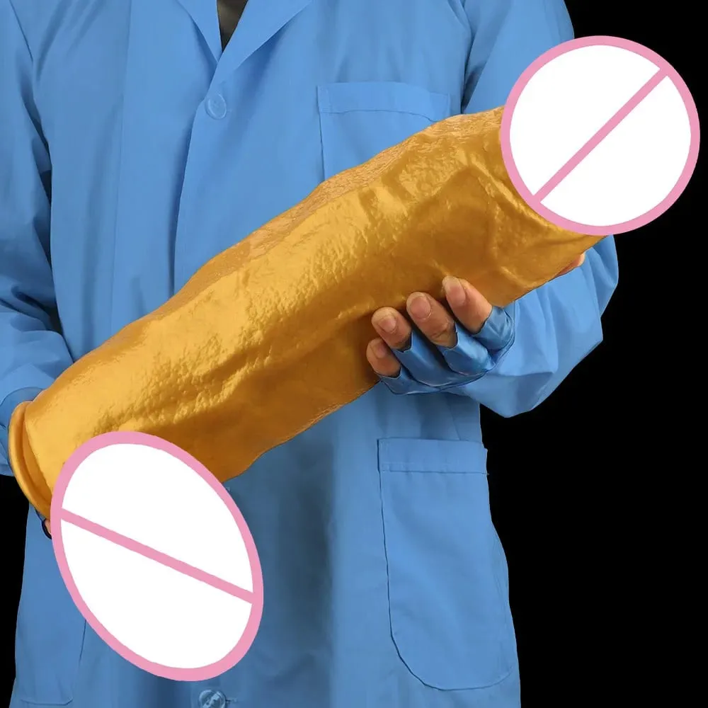 46cm Large Gold Silicone Dildo Anal Plug Sex Toy Realistic Penis Anal Dilator Fisting Masturbator Realistic Penis — image 3