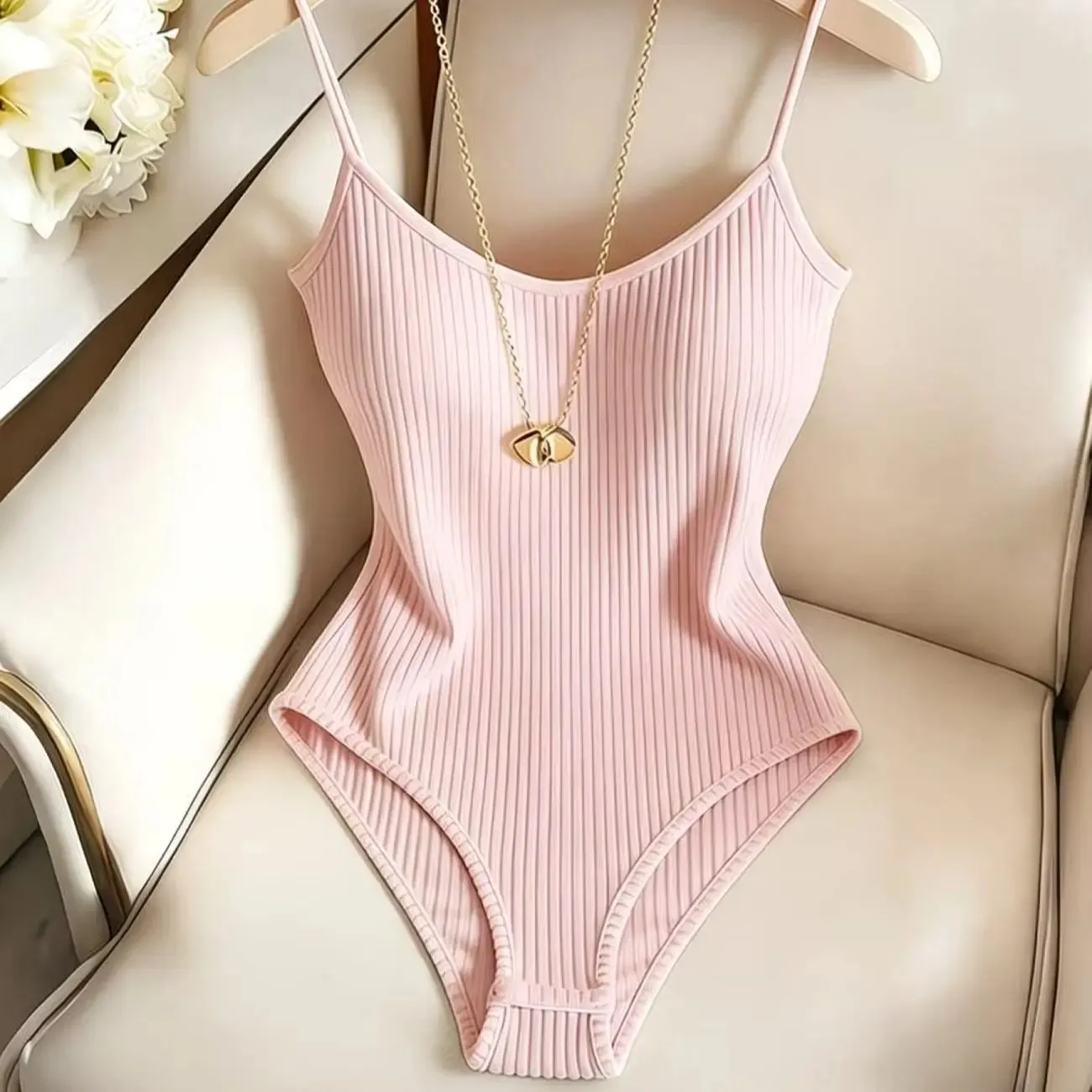 Leila Spaghetti Strap Bodysuit Casual Bodysuit Basic Bodysuit Innerwear Bodysuit Outing Bodysuit Holiday Bodysuit Beach Bo — image 10