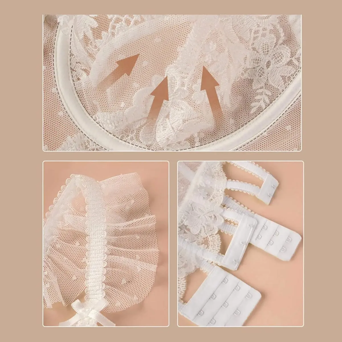 Women Lingerie Set Thong Panty Underwear 2 Piece Bodysuit Soft Lace Bra and Panty Set for Honeymoon French Lingerie Nightwear