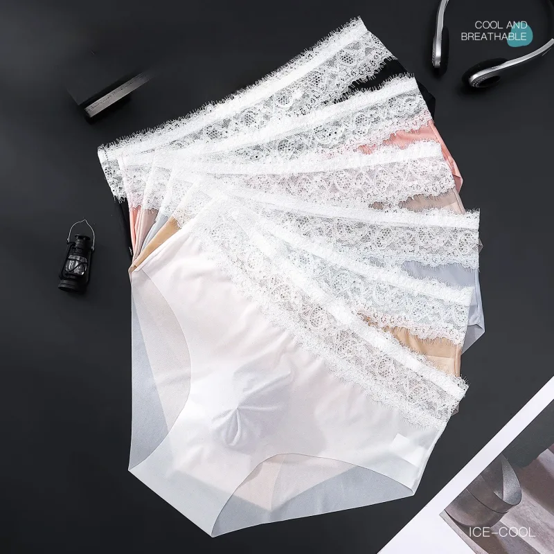 Lace Edge Ice Silk Men's Triangle Pantalon Walang Traceless Breathable Manipis na Kasuotang Panlalaki Mababang Baywang Malambot Walang Seamless Comfort Panlalaki Briefs — image 3