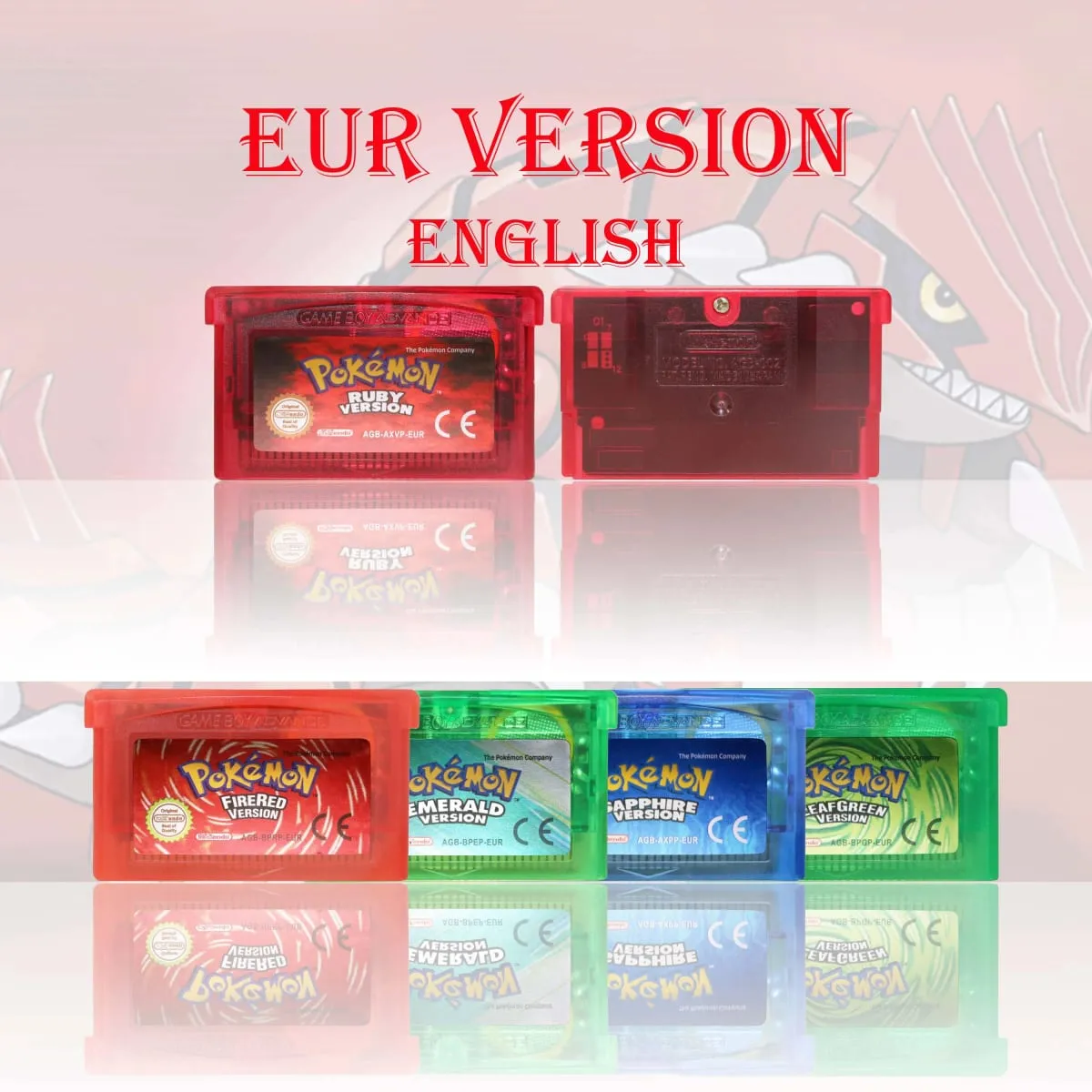 GBC/GBA EUR Version Pokemon Crystal/Yellow/Emerald/Fire Red/Leaf Green Game Cartridge Video Game Card High Quality with Battery — image 3
