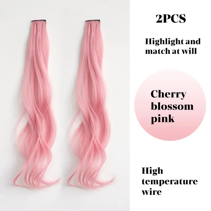 Color synthetic highlighting curly hair extension piece wig woman hanging ear dyeing pair heat-resistant wig piece — image 7
