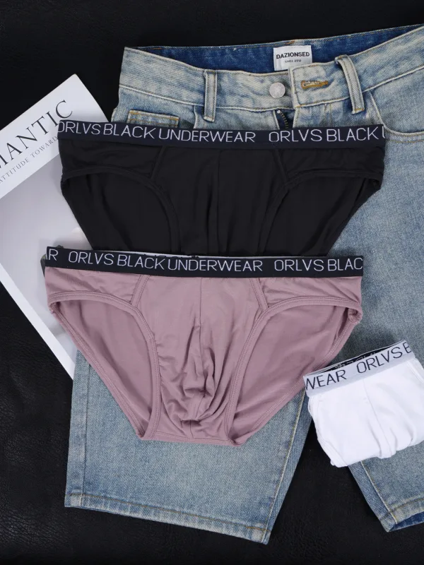 3PCS Men's ORLVS Triangle Briefs Low Rise Soft Breathable Stretch Cotton Underwear — image 5