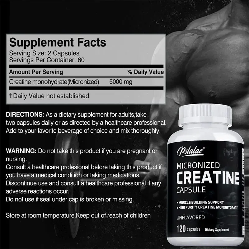 Creatine Monohydrate - 5000 Mg Per Serving Pre-workout Creatine To Help Build Muscle Enhance Energy and PerformanceSupplements