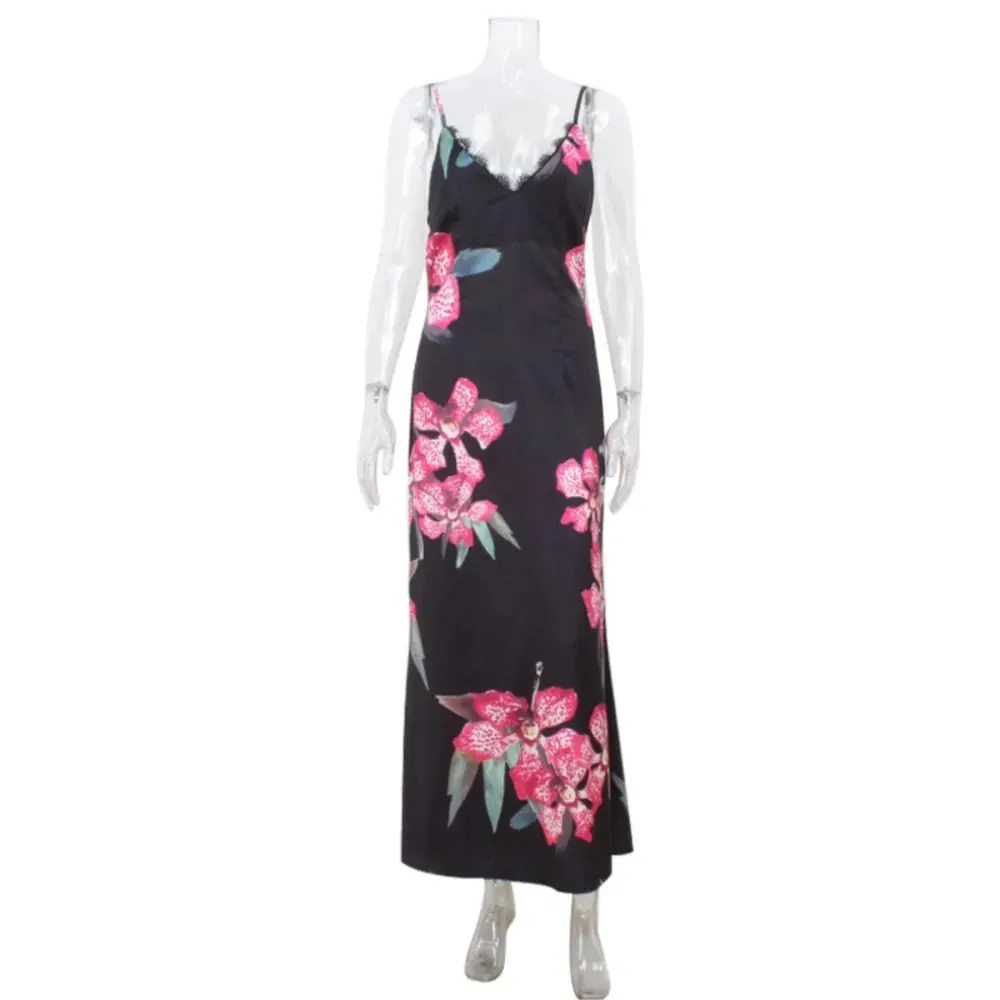 2026 MsChuh Summer Party Dresses For Woman Evening Dress Backless Vestidos Flower Printed Sleeveless Fashion Trendy Temperament — image 5