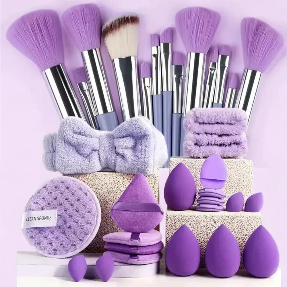 33pcs beauty set makeup kit large and small beauty sponges for flawless makeup application and removal of makeup full set — image 1