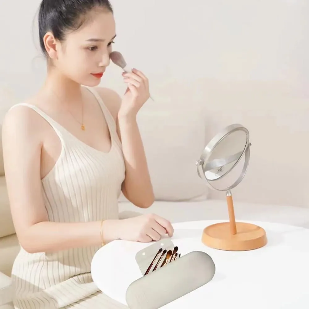 1 PC silikonový štětec na make-up Měkké přenosné kosmetické štětce na obličej Velkokapacitní sáček na štětce na make-up Omyvatelné pouzdro na make-up — image 3