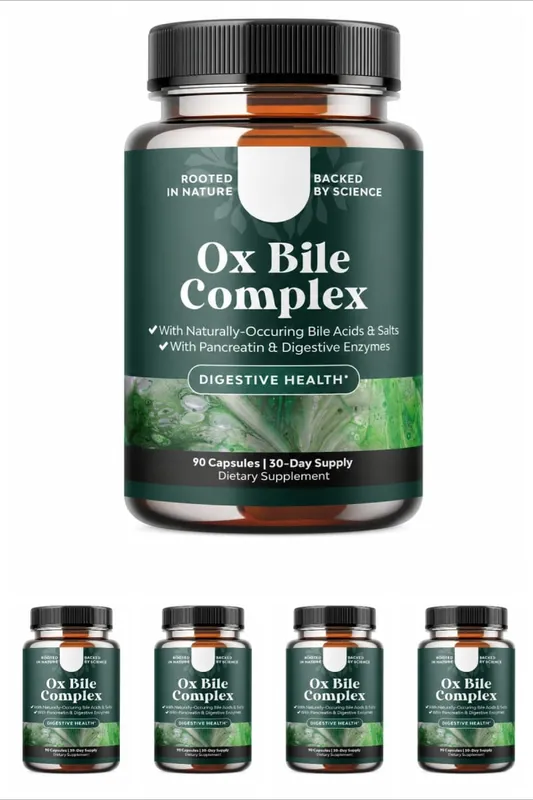 Digestive Enzyme Ox Bile Supplements with Pancreatin & Bromelain 90 Capsules 30 Servings for Women & Men — image 11
