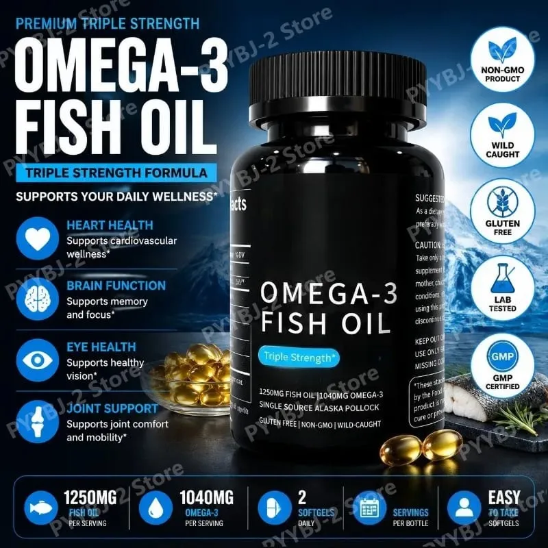 Omega-3 Fish Oil Softgels 90 Capsules Rich in High-purity Nutritional Supplement — 690mg EPA and 260mg DHA Daily Health Support — image 2
