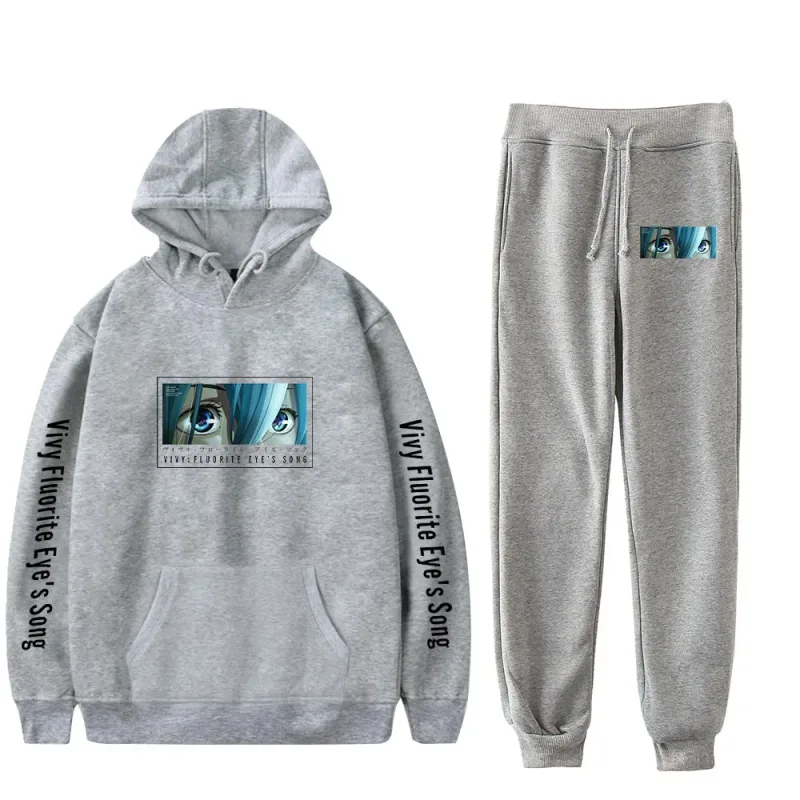 Harajuku Comfortable Vivy Fluorite Eye's Song Print Sweatshirt Sweatpants Hoodies+ Trousers Suit Boys/Girls 2 Piece Set Clothes — image 5