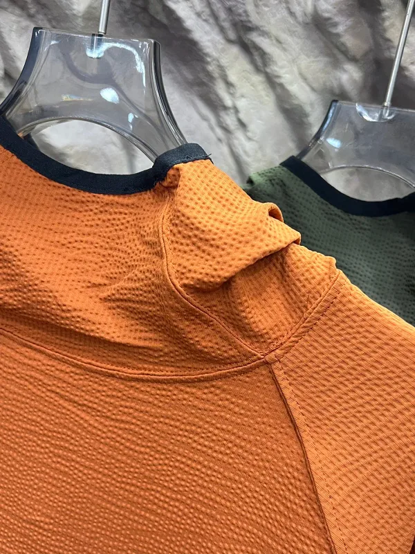 Lightweight seersucker texture outdoor thin quick-drying fabric couple loose sports hooded sweater — image 4