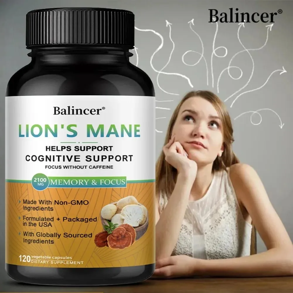 Lion's Mane Mushroom Supplements - Supports Brain Health Cognitive Clarity Improved Focus and Enhanced Energy — image 1
