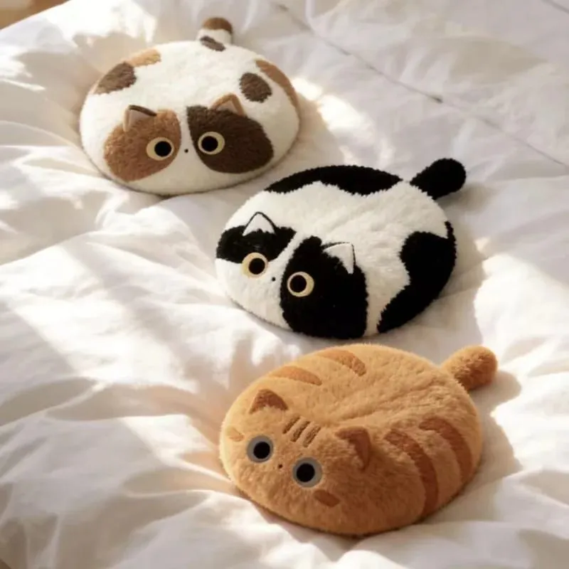 Cute Cat Plush Cushion Pillow Stuffed Plushie Soft Sofa Seat Chair Back Doll Office Dorm Bedroom Gift for Kids Girls — image 3