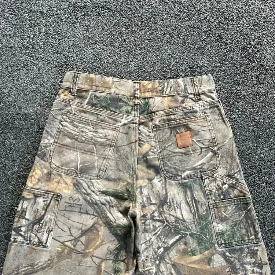 Men's Tree Branch Camouflage Jeans American Style Y2K Wide Leg Retro Loose Fashion Trend Street Straight Jeans Camo Pants Y2K — image 6