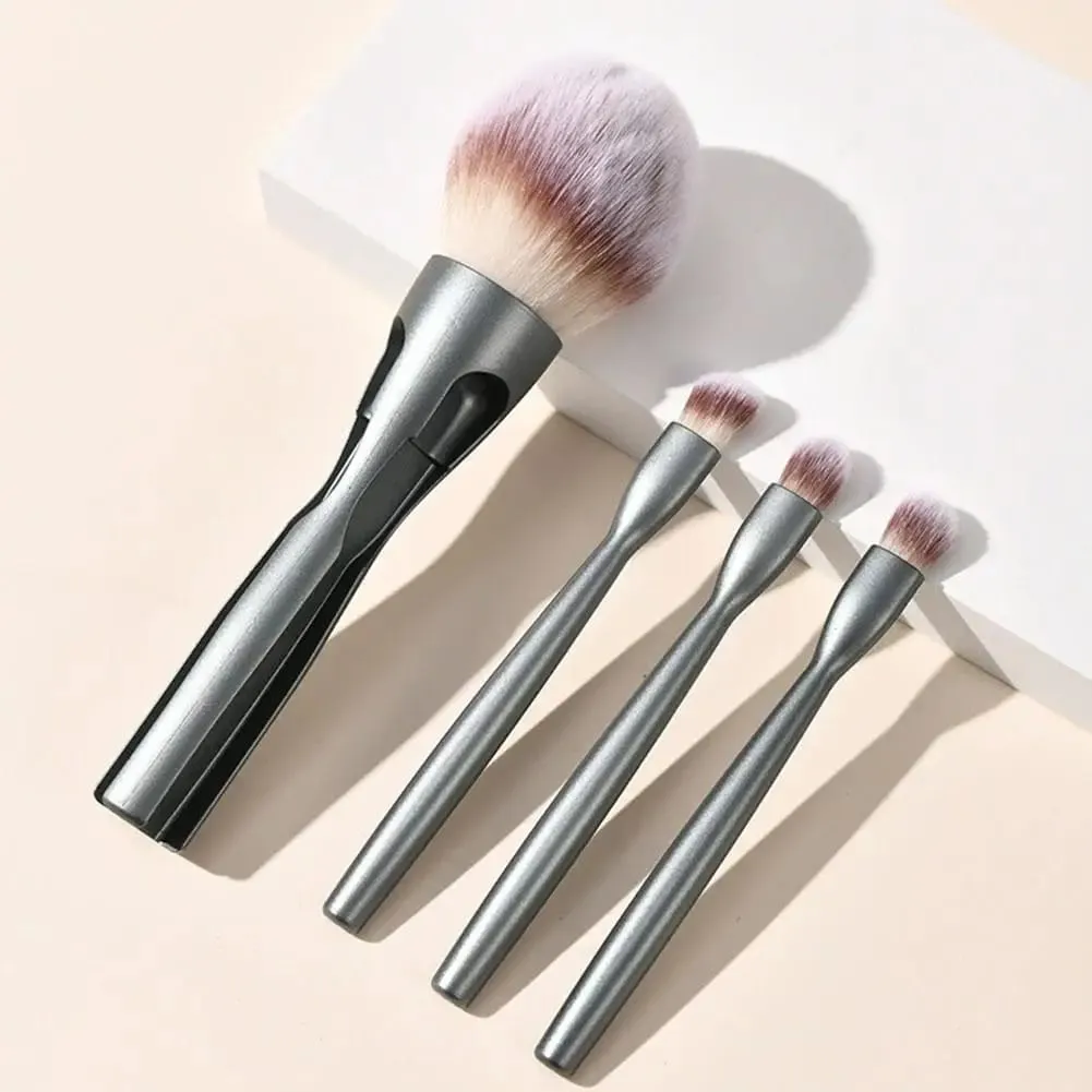 NEW Makeup Powder Brush with Eye Shadow Brush Brushes 4 in-1 All-in-One Magnetic Interlocking Powder Blush Brush Makeup Tools
