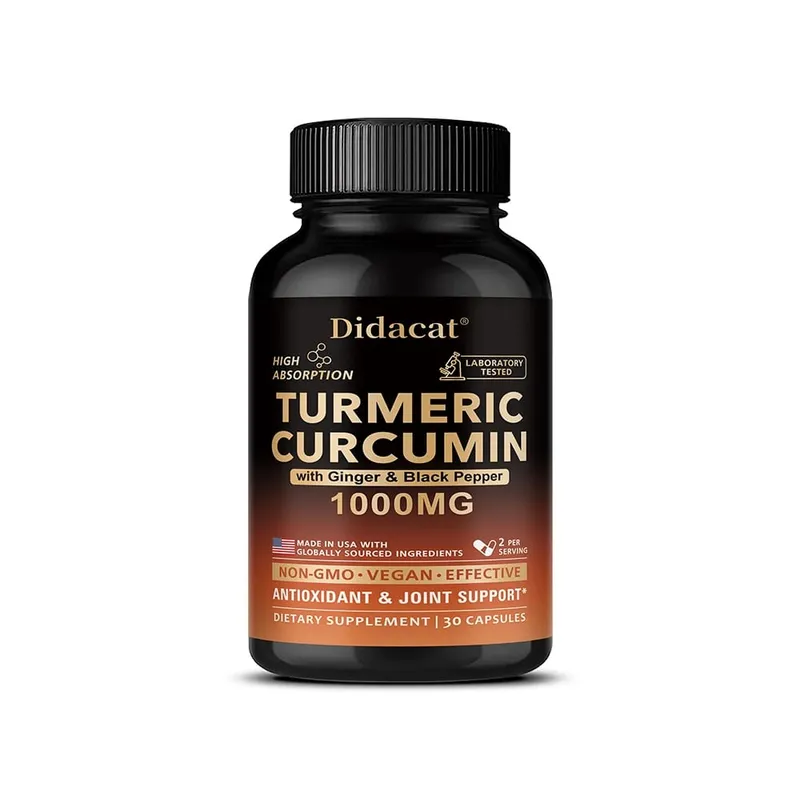 Turmeric Curcumin with Ginger & Black Pepper 1000mg High Absorption Antioxidant & Immune Support 30/60/120 Capsules