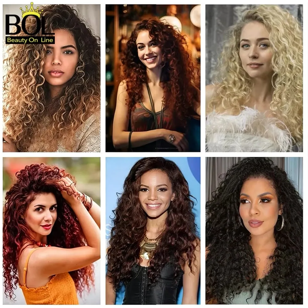 24Inch Synthetic Deep Wave Clip In Hair Extensions 7Pcs/Set 140g Fake Hair Full Head Hairpiece Curly Clip Ins Hair For Women — image 7