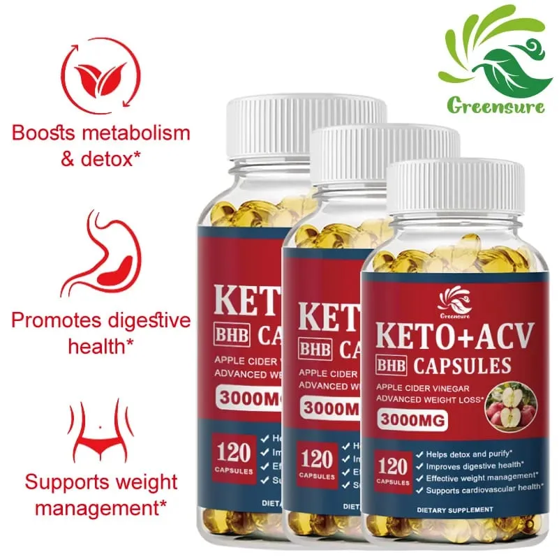 Greensure Keto 蘋果醋膠囊 ACV 含蘋果酒酮補充劑蘋果口味配方,男女適用 — image 1