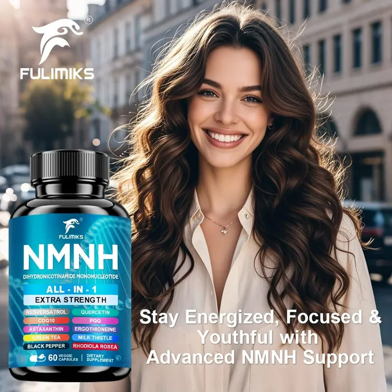 Supplement Capsules NAD+ Booster All-In-1 lmmune System Energy 60 Pills - Suitable for Men & Women - Daily Supplement