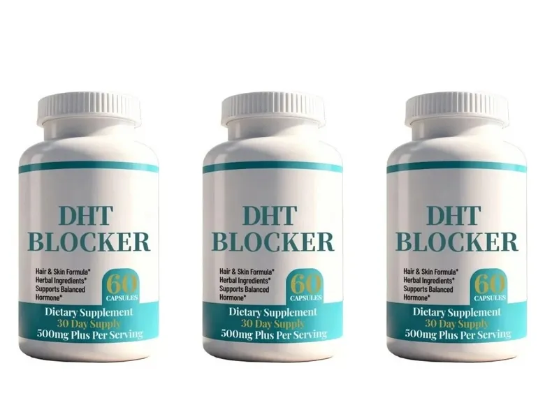 DHT Blocker Capsules with Biotin 5000mcg Vitamin C D E B6 & Zinc for Healthy Hair and Skin Support Gluten-Free 60 Count — image 10