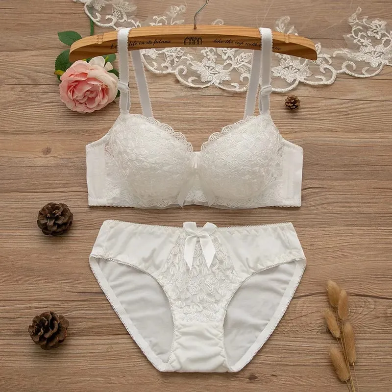 Women Underwire Sexy Lace Bra&Panty Shape‑Adjustable Push‑Up Bra For Small Bust Young Girls Anti‑Sagging Support Lingerie Set — image 9