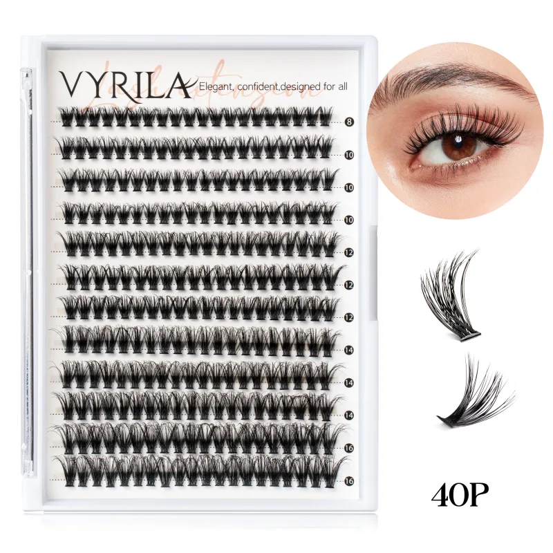 Individual Lashes Cluster C Curl Mix Lash Clusters 3D Wispy DIY Extension Eyelash 0,1mm Super Thin Band Resuable Natural Lashes — image 14