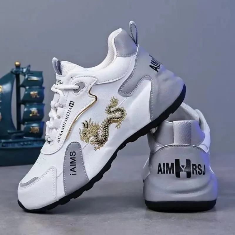Fashion Men's Casual Shoes Luxury Men's Sneakers Leather Waterproof Sports Shoe Lightweight Breathable Non-slip Basketball Shoes — image 6