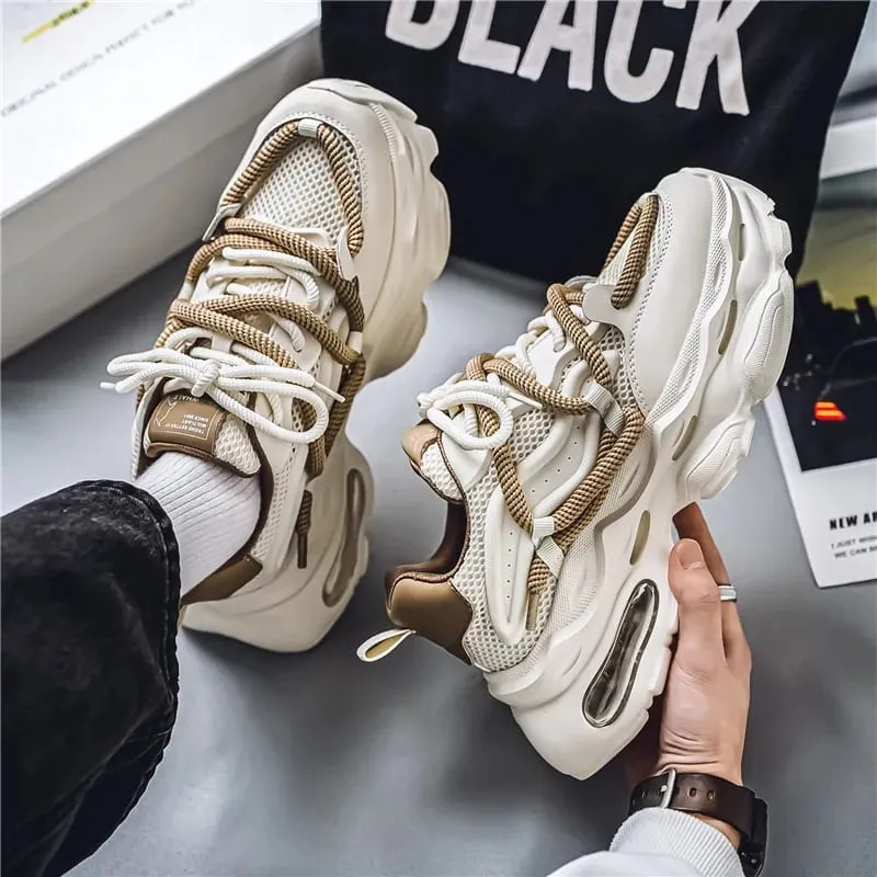 Men's Chunky Casual Sneakers Four Seasons Breathable Lightweight Outdoor Running Shoes Fashion Youth Soft-Sole Speed Sports Shoe — image 5