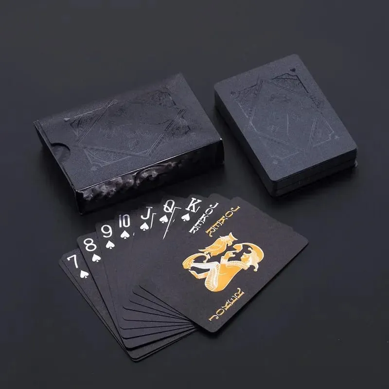 -Color Black Gold Playing Card Game Card Group Waterproof Poker Suit Magic Dmagic Package Board Game Collection Entertainment — image 5