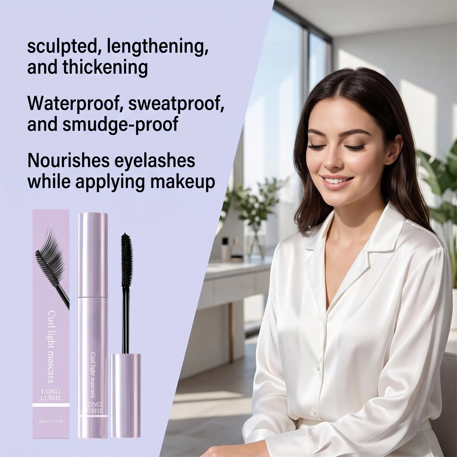 Waterproof 3D Lengthening Mascara Black Eyelash Extension Eye Lashs Brush Long-Wearing Silk Volumizing Mascara Cosmetics Gift — image 4