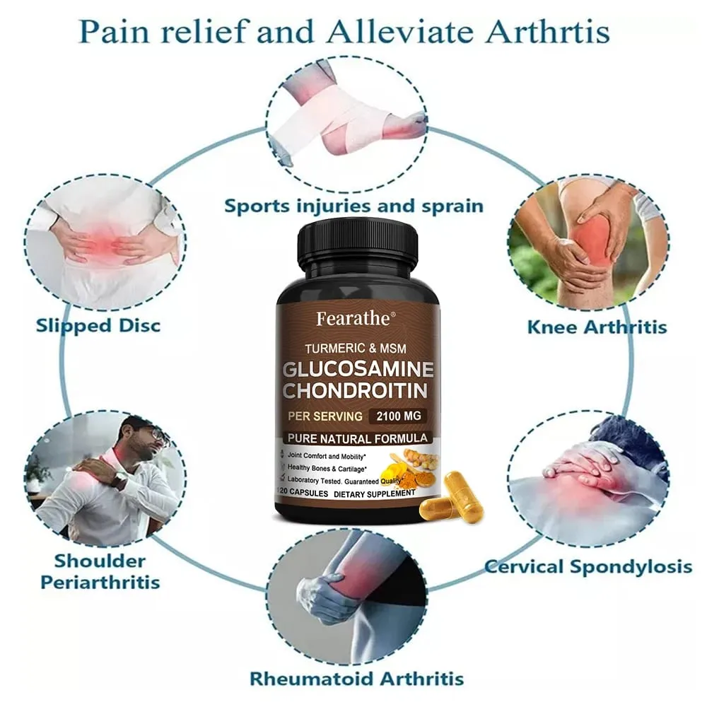 Glucosamine Chondroitin MSM Capsules 2100mg Support Joint Mobility Cartilage Flexibility Health Back & Knee Comfort — image 6